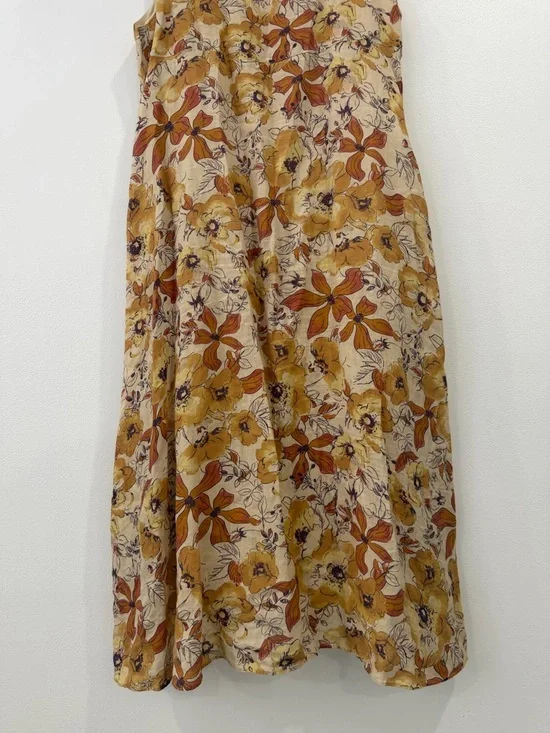 Coldwater Creek Vintage Linen Floral Midi Dress 18 Cottagecore Boho Summer - Picture 7 of 10